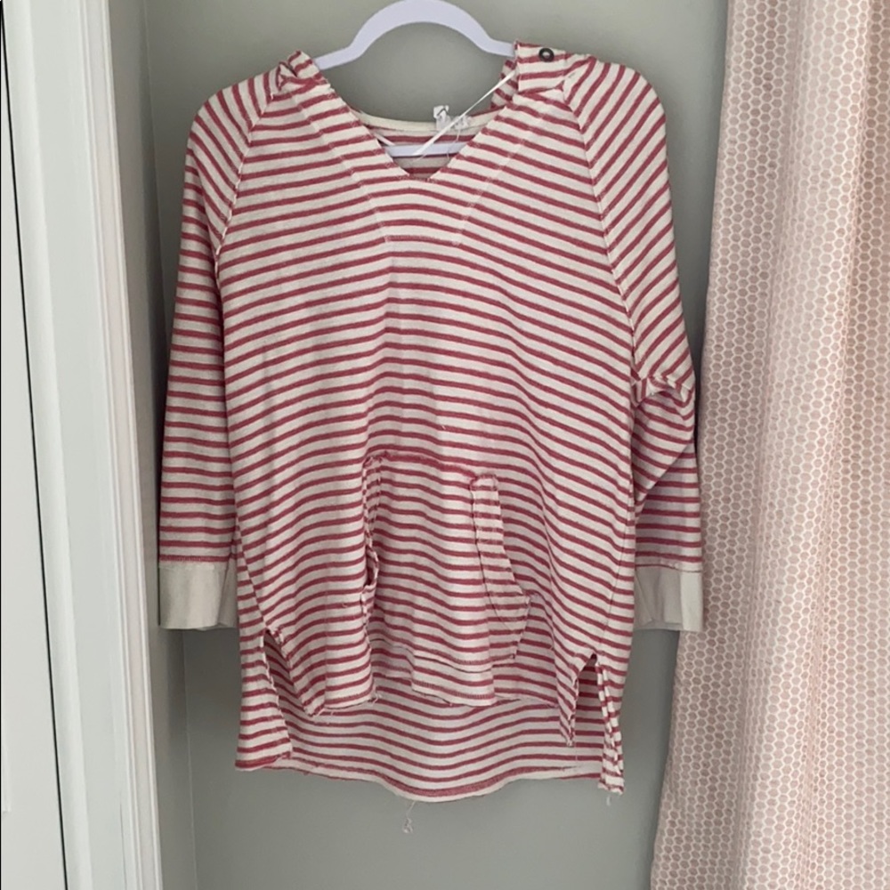 Pink Striped Hoodie